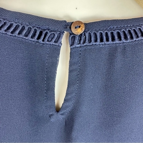 Soft Surrounding Dress Sz SP Navy Blue Suri Lace Embroidered Sleeveless Midi - Picture 14 of 14